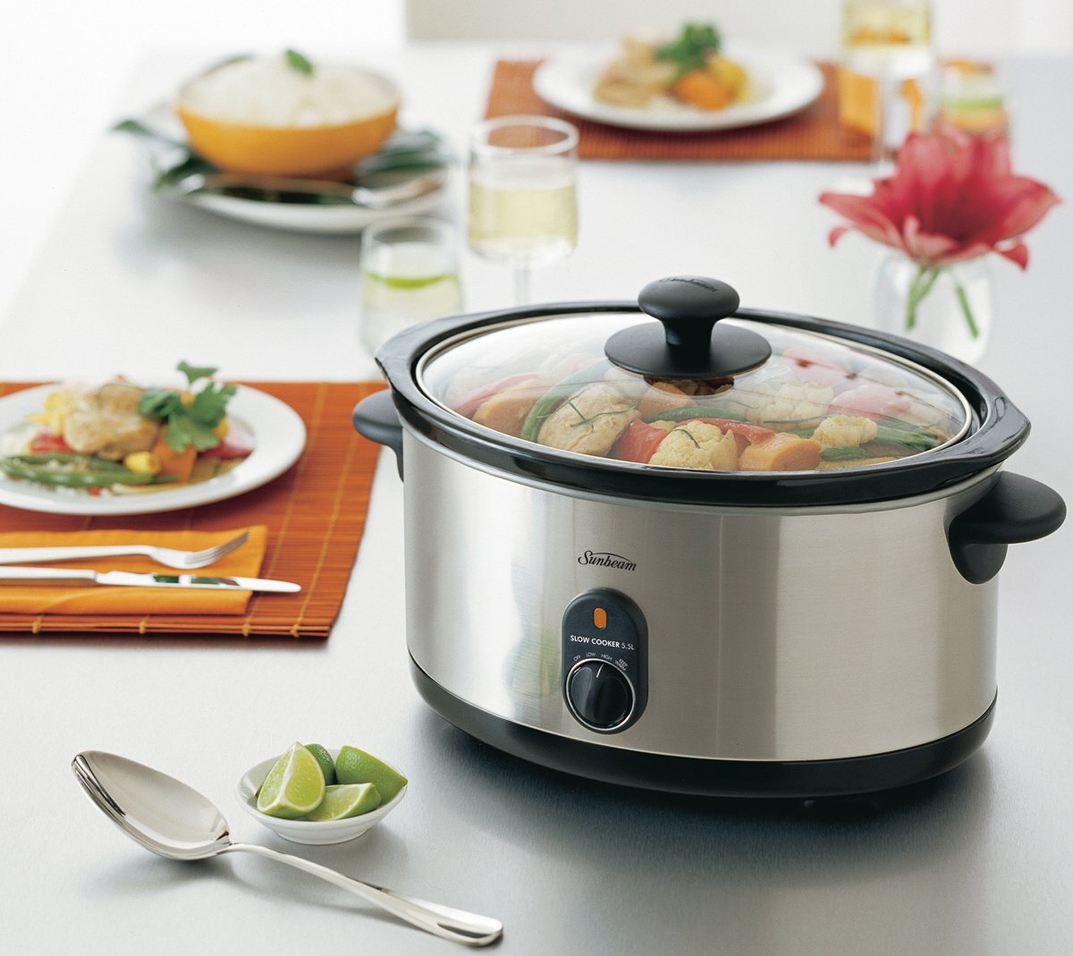 Sunbeam Slow Cooker 5.5L Stainless Steel - HP5520