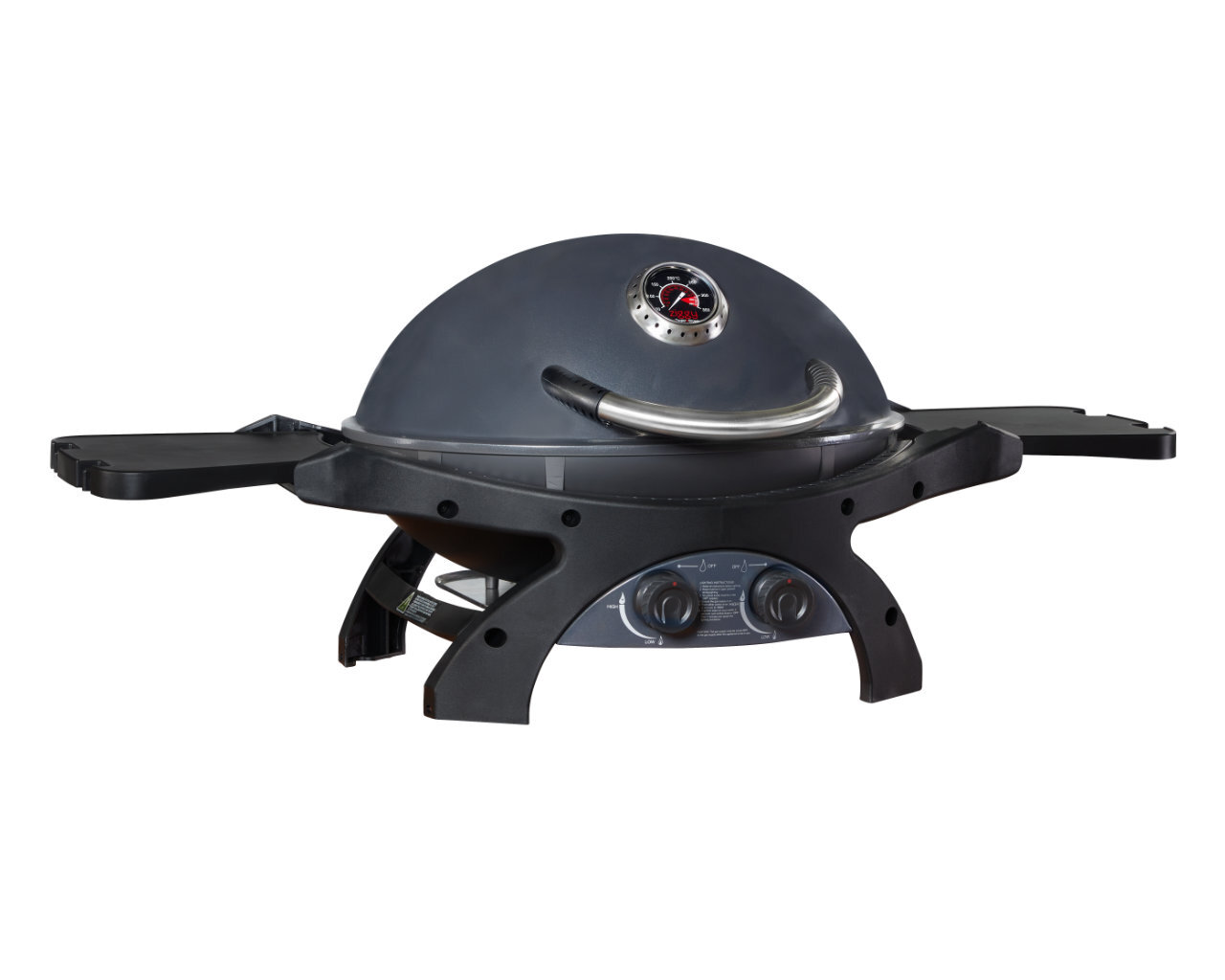 Ziggy Classic Twin Grill Portable LPG BBQ Gunmetal Grey ZGTGC